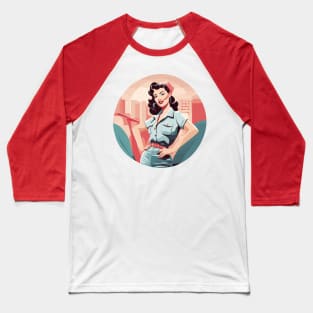 Cobalt Couture Navy Trendsetter Pin Up Girl Baseball T-Shirt